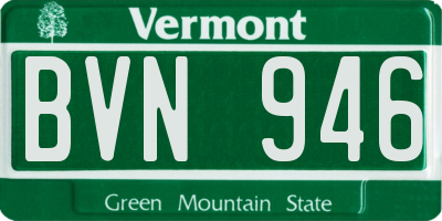 VT license plate BVN946