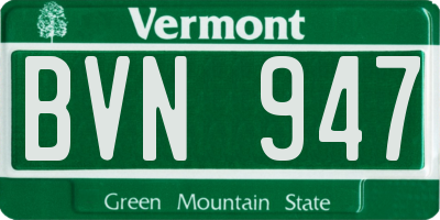 VT license plate BVN947