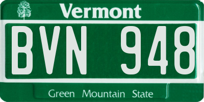 VT license plate BVN948