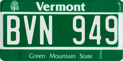 VT license plate BVN949