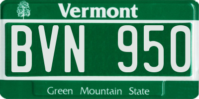 VT license plate BVN950