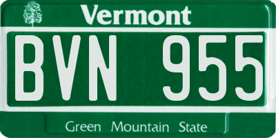 VT license plate BVN955