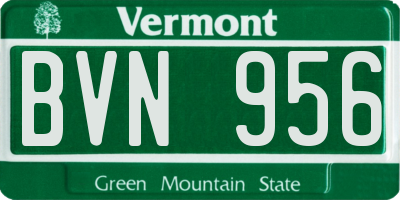 VT license plate BVN956
