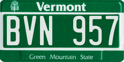 VT license plate BVN957