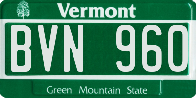 VT license plate BVN960