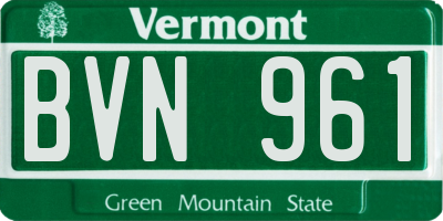 VT license plate BVN961