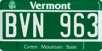 VT license plate BVN963