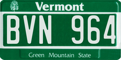 VT license plate BVN964