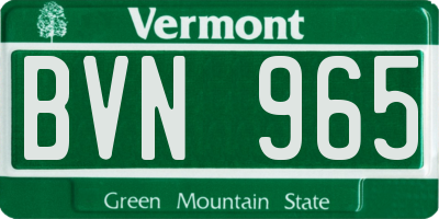 VT license plate BVN965