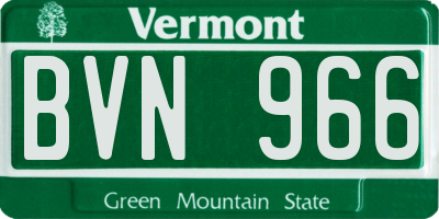VT license plate BVN966