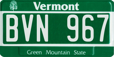 VT license plate BVN967
