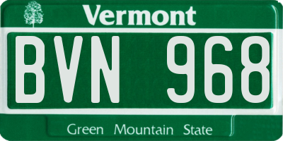 VT license plate BVN968