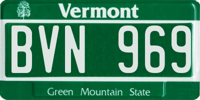 VT license plate BVN969