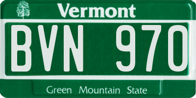 VT license plate BVN970