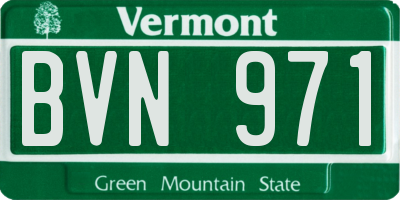 VT license plate BVN971