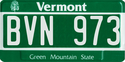 VT license plate BVN973