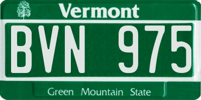 VT license plate BVN975