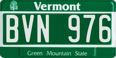 VT license plate BVN976