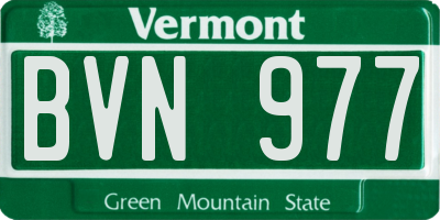 VT license plate BVN977