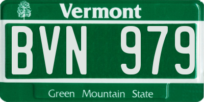 VT license plate BVN979
