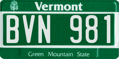 VT license plate BVN981