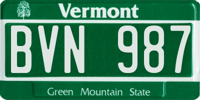 VT license plate BVN987