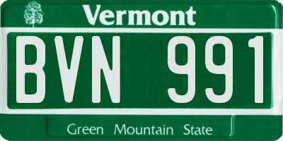 VT license plate BVN991