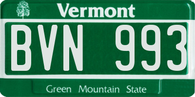 VT license plate BVN993