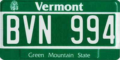 VT license plate BVN994