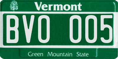 VT license plate BVO005