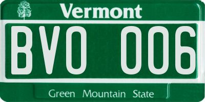 VT license plate BVO006