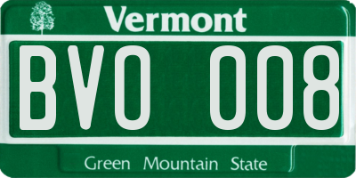 VT license plate BVO008