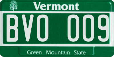 VT license plate BVO009