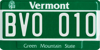 VT license plate BVO010