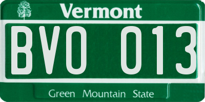 VT license plate BVO013