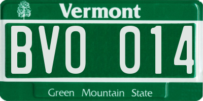 VT license plate BVO014