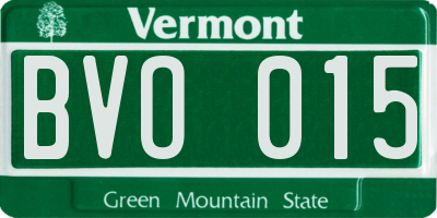 VT license plate BVO015