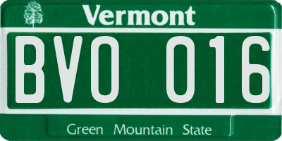 VT license plate BVO016