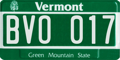 VT license plate BVO017