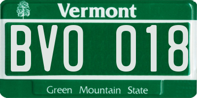 VT license plate BVO018