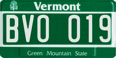 VT license plate BVO019