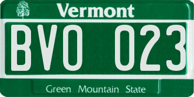 VT license plate BVO023
