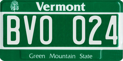 VT license plate BVO024