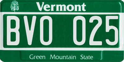 VT license plate BVO025