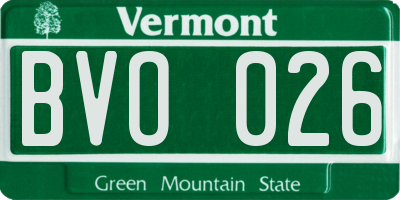 VT license plate BVO026