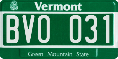 VT license plate BVO031