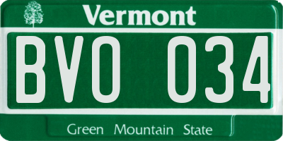 VT license plate BVO034