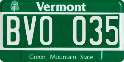 VT license plate BVO035