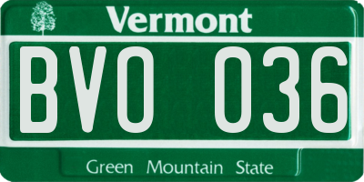 VT license plate BVO036