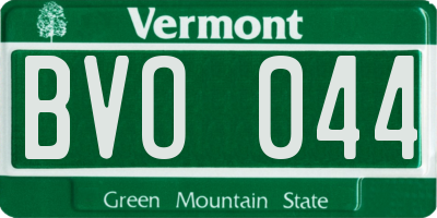 VT license plate BVO044